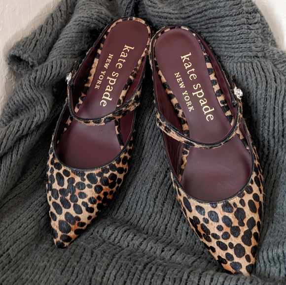kate spade Shoes - Kate Spade open back animal print pumps size 8B